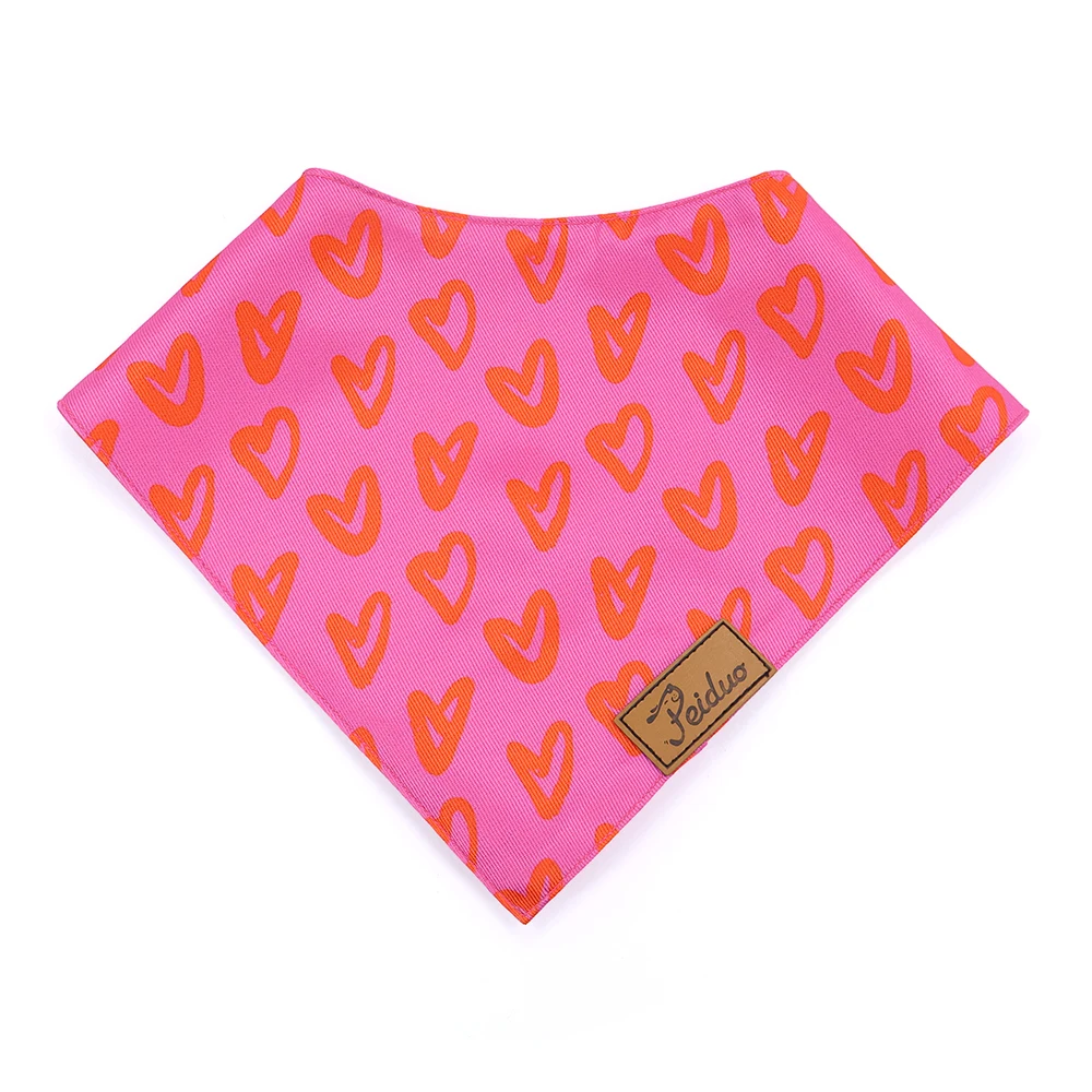 Wholesale Pet V Cut Triangle Polyester Printed Customized Scarf Dog Bandana and Headband Scrunchie