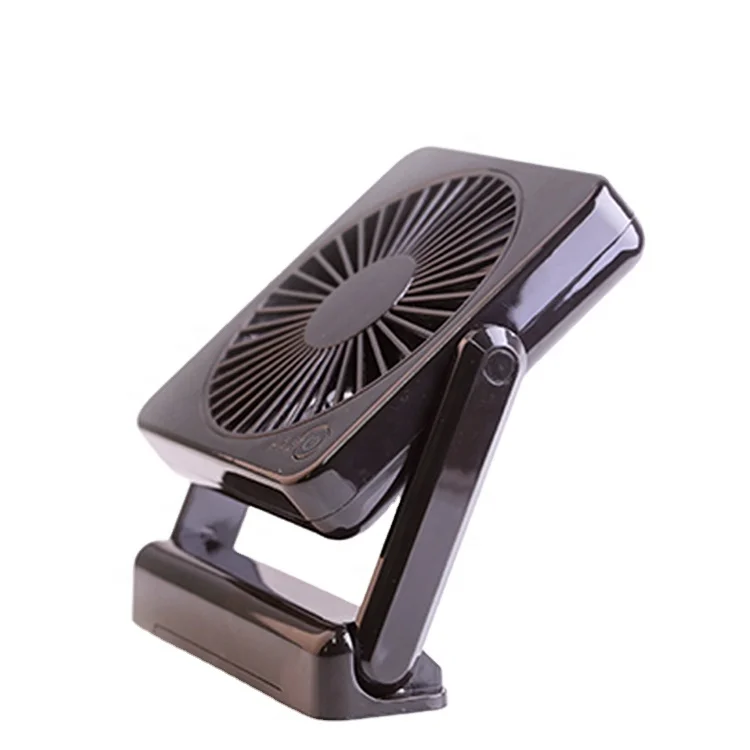Three Speed Black Portable Mini Electric USB+AA Battery Operated Rechargeable Desk Fan for Office