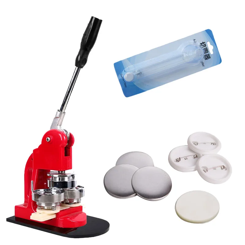 44mm badge maker + 44mm circular cutter + 500 plastic blank badge buttons