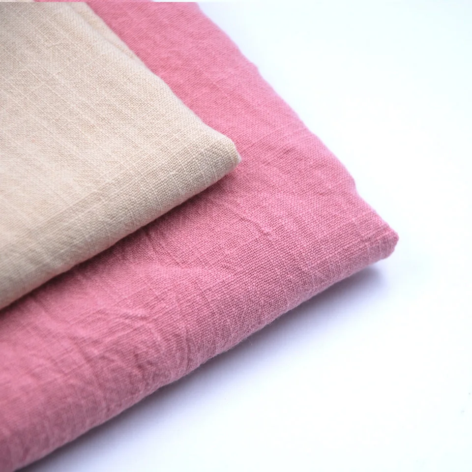 Wholesale factory woven 95gsm crinkle  bamboo organic 100% pure cotton fabric for clothing