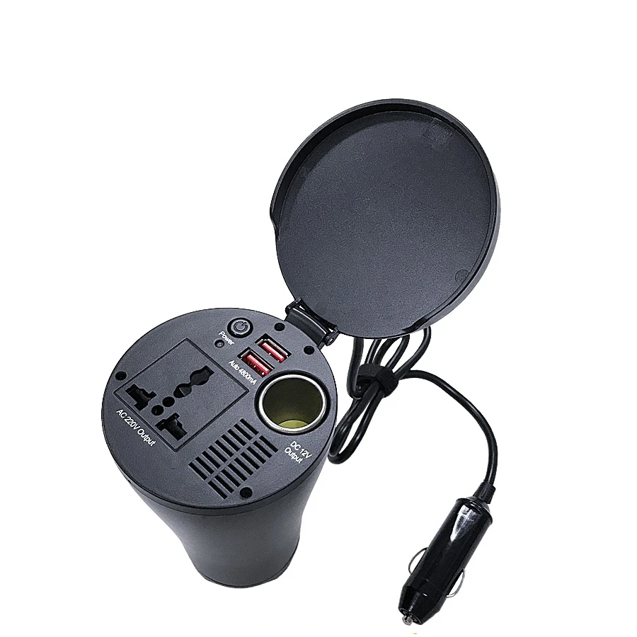 Custom Logo Printing150W Car Power Inverter DC 12V to 220V AC Car Converter 4.8A Dual USB Smart Car Charger