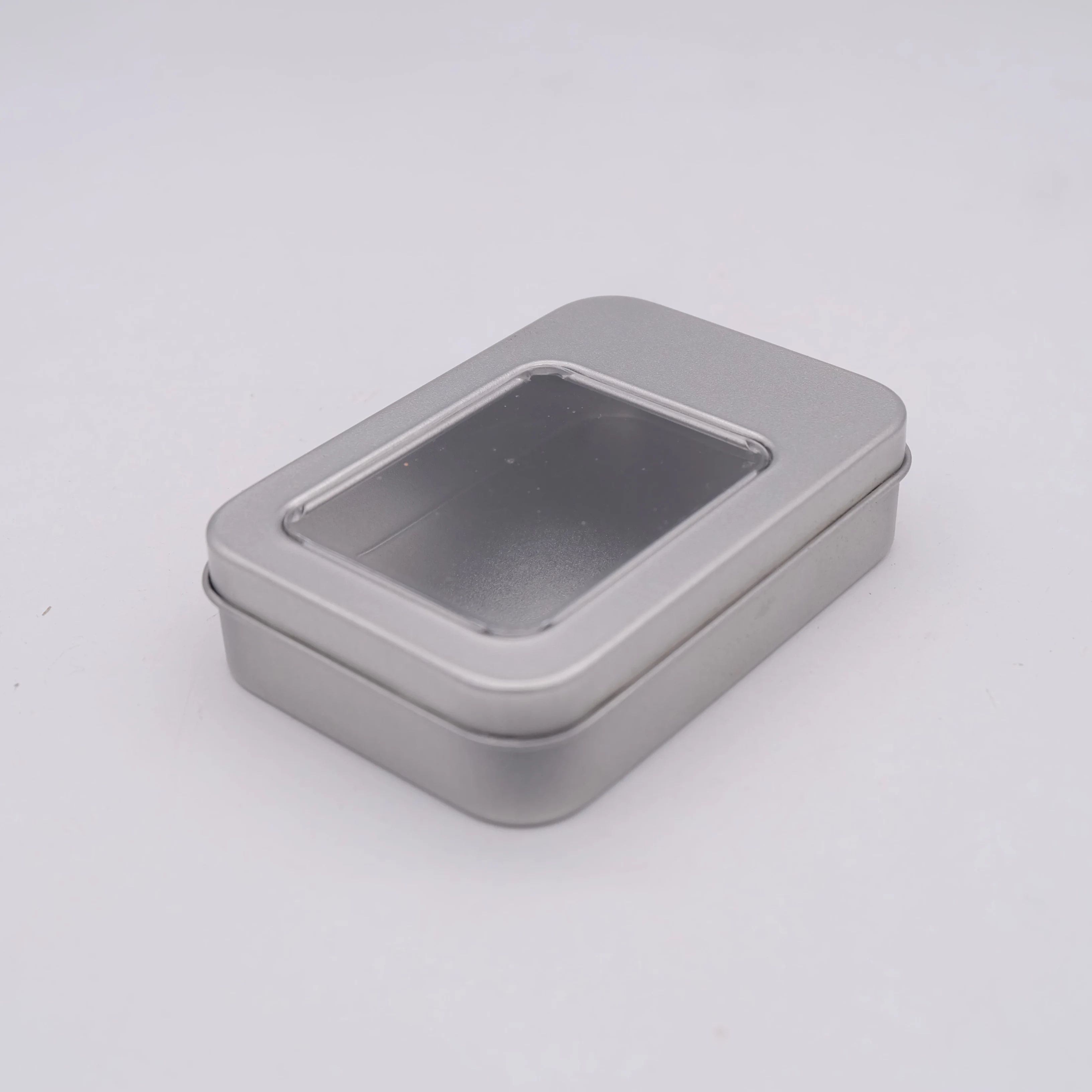 Factory Wholesale Custom Small Gift Rectangular Metal Box With Clear Window