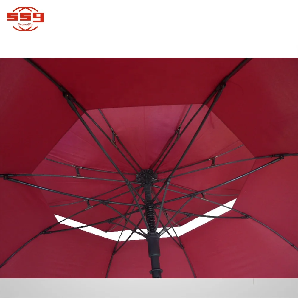 Custom Printed Logo Pink White Red Sublimation Oversized Clear Carbon Fiber Golf Umbrella