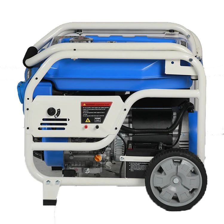 Китайский завод, бензиновый двигатель, электрический генератор 8 кВт, 9 кВт, куб. См, портативный небольшой бензиновый генератор с колесами