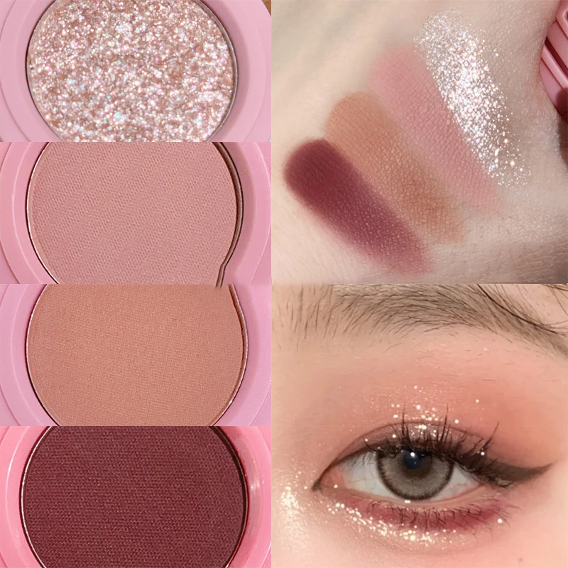 Four layers of sandwich color nose shadow silhouette earth color eye shadow sparkling pearl matte hair eye shadow plate