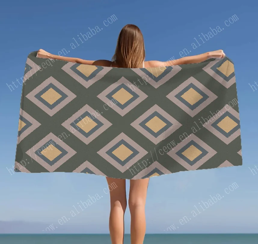 3D  print pattern name towels holiday sublimation quick dry sand free summer microfiber beach towel