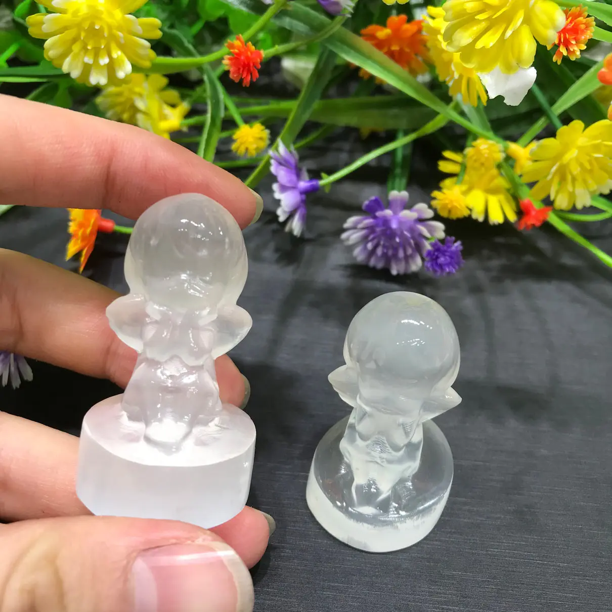 Natural High Quality Selenite Crystal Angel For Pendant Decoration