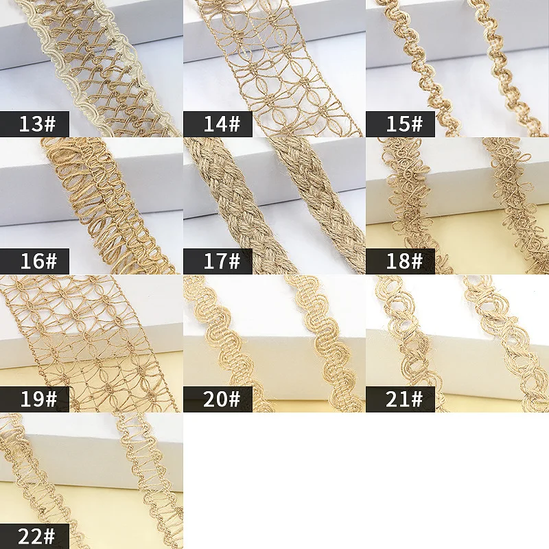 Twine Ribbon Decor Burlap Rope lace Hollow Flower Pattern Jute Twine For Home Decoration