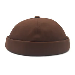 Wholesale Unisex Brimless Baseball Cap Baseball Blank Custom And Adjustable Docker Cap With Vintage Rolled Cuff Brimless Hat