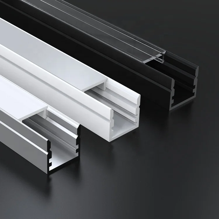 High Quality White Black Low Slot Aluminum Profiles For Led Strip Light Bar Tape Floor Led Track Profile Alu