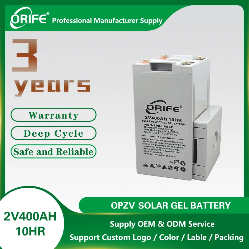 ORIFE custom exide solatron rechargeable inverter deep cycle agm 400ah gel battery 2v