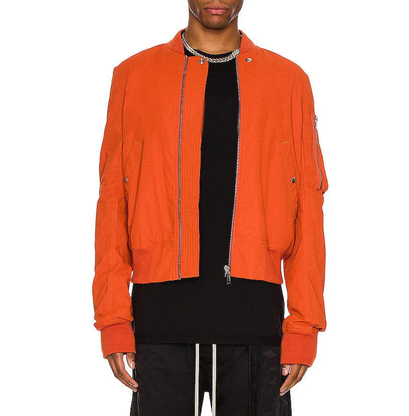 High Quality Custom Color Men Bomber Jackets Tech Coats Trucker Track Flight Bomber in Orange