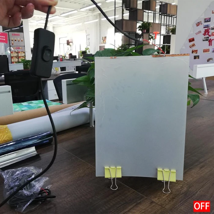 Smart Film Glued To Window Tempered Glass Smart Glass Switch Glass