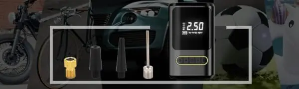ATJ-8466  portable air compressor 12v Smart Automatic Bicycle Motorcycle Tire Air Inflator Power Indicator Mini Portable