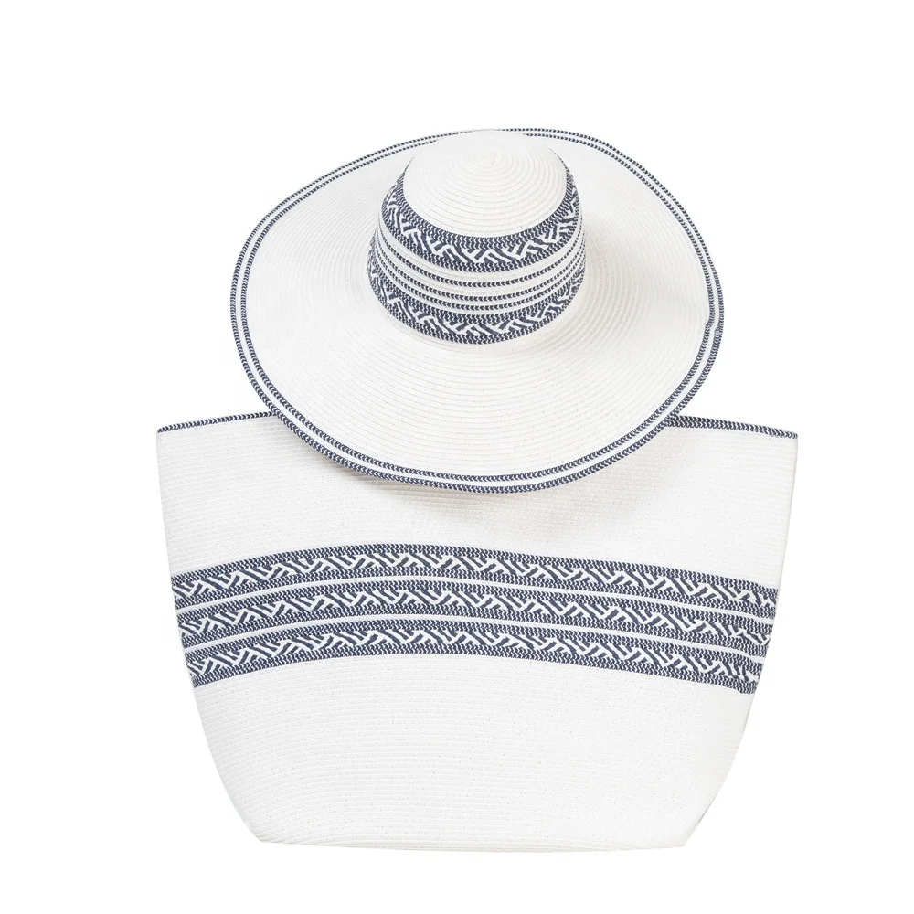 2020 NY wholesale summer tote women handmade woven paper straw white large size hat and bag suit straw bag
