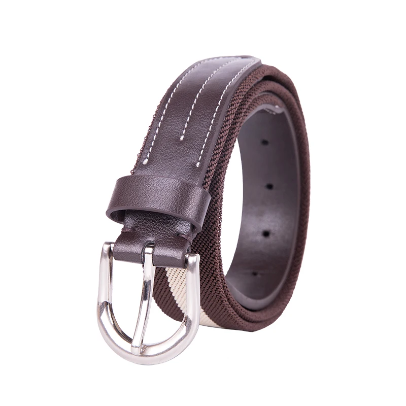 Stretchable  with Leather Woven  White Buckle Adjustable Color Material Origin Braided Rope for Men Custom Logo Golf Belt