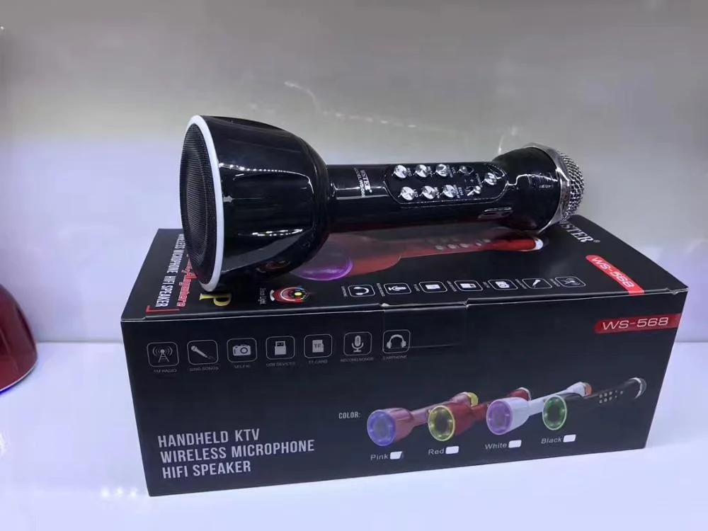  WS568 WSTER Поддержка USB TF карта fm-радио с дискотечным светом хорошее качество микрофон динамик