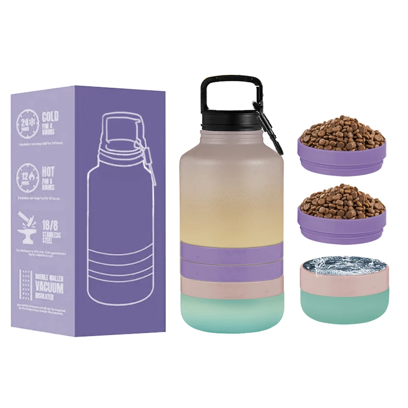 32oz 40oz Portable Dog Travel  Water Bottle with  Dog Water Bowl Dispenser