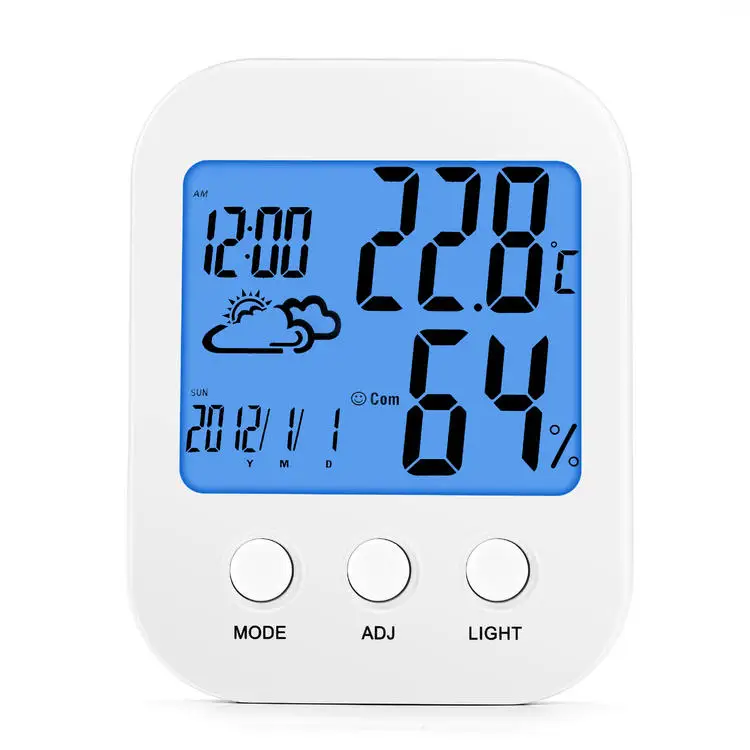Hot Selling Electronic Room Weather Station Min/Max Record Time Calendar Display Temperature Humidity Monitor Meter