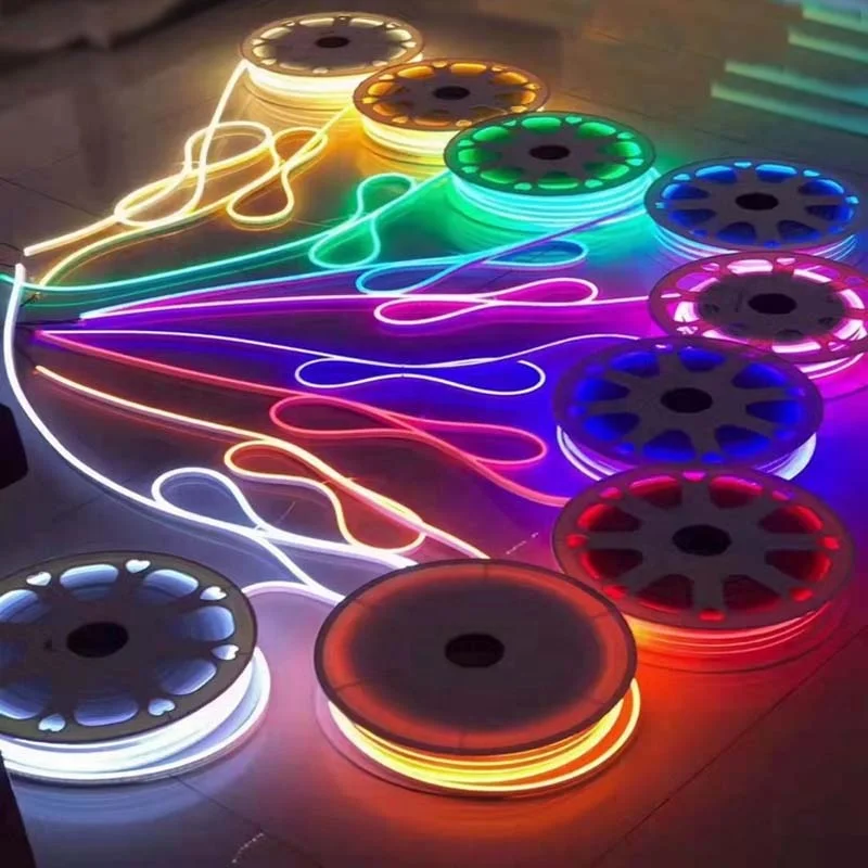 Неоновая Гибкая Водонепроницаемая силиконовая трубка «сделай сам», неоновая Светодиодная лента на заказ, Неоновая Гибкая лента 360 для настенного подвешивания