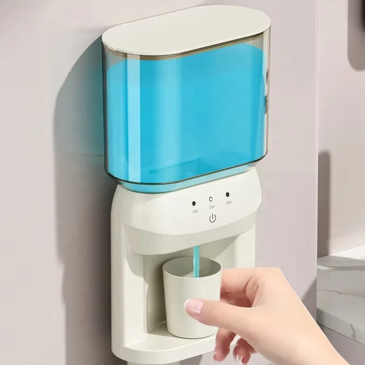 2025 Wall Mounting Automatic Mouthwash Dispenser With Magnetic Sensor Cup 600ML Water Tank for Household