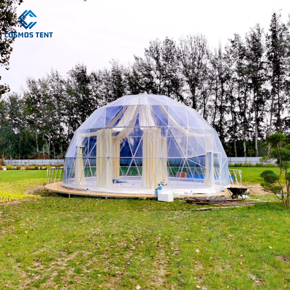 Luxury 6m Geodesic Dome Tent Glamping Dome Tent with Bathroom
