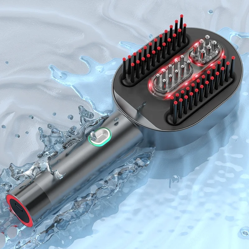 Scalp Massager Brush Electric Head Massage Silicone Comb Red Light Micro Current Head Meridian Massager with Vibration