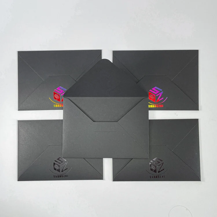 Custom Golden Stamping Uv Spot Paper Gift Credit Card Holder Packaging Envelope Money Envelope