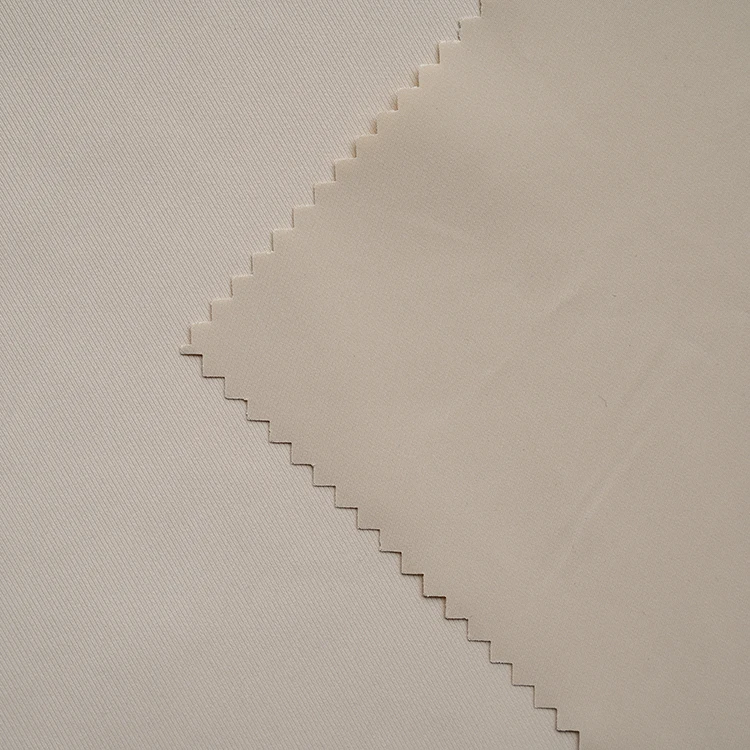 recycled solid plain twill bonded memory weaving polyester fabric for sportswear casual suit coat