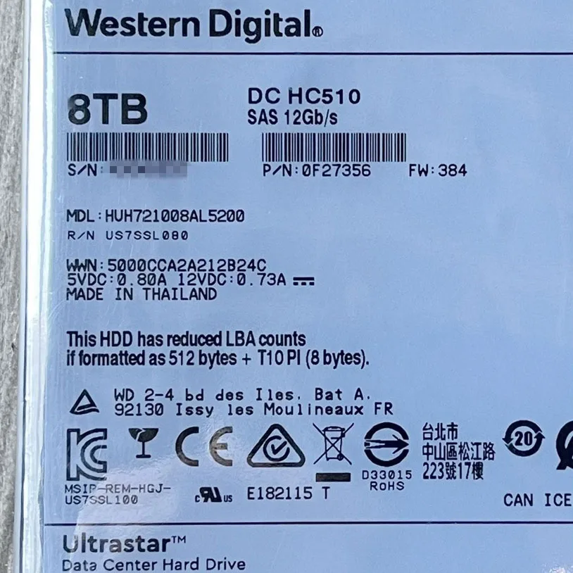 For original wholesale price Hitachi HUH721008AL5200 HGST 8TB U-ltrastar Helium 3.5 inch SAS 12G 7.2K HDD for Server