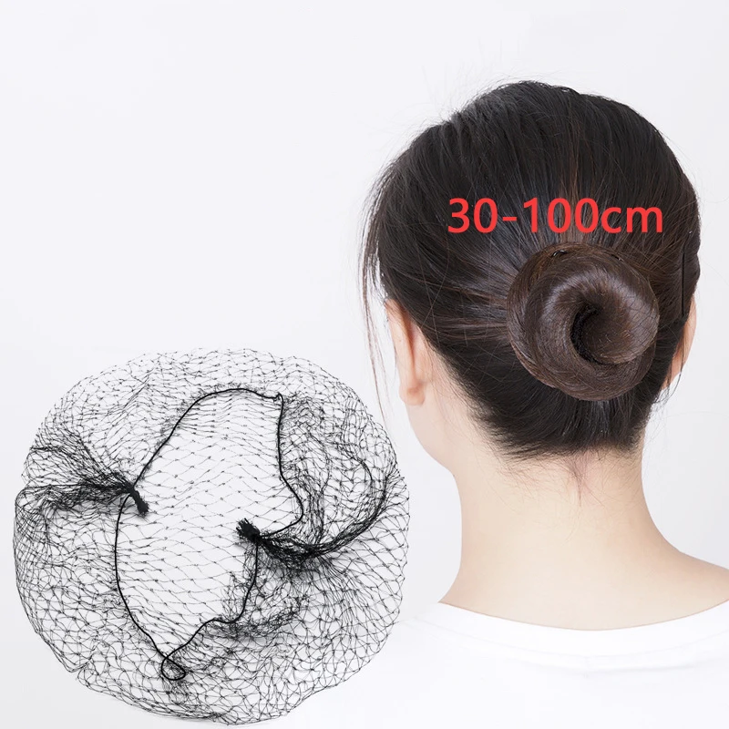 
Good quality 100cm Weaving Bun Hairnet Nylon Black Invisible Hairnets Disposable Sleeping Hair Nets For Wigs 