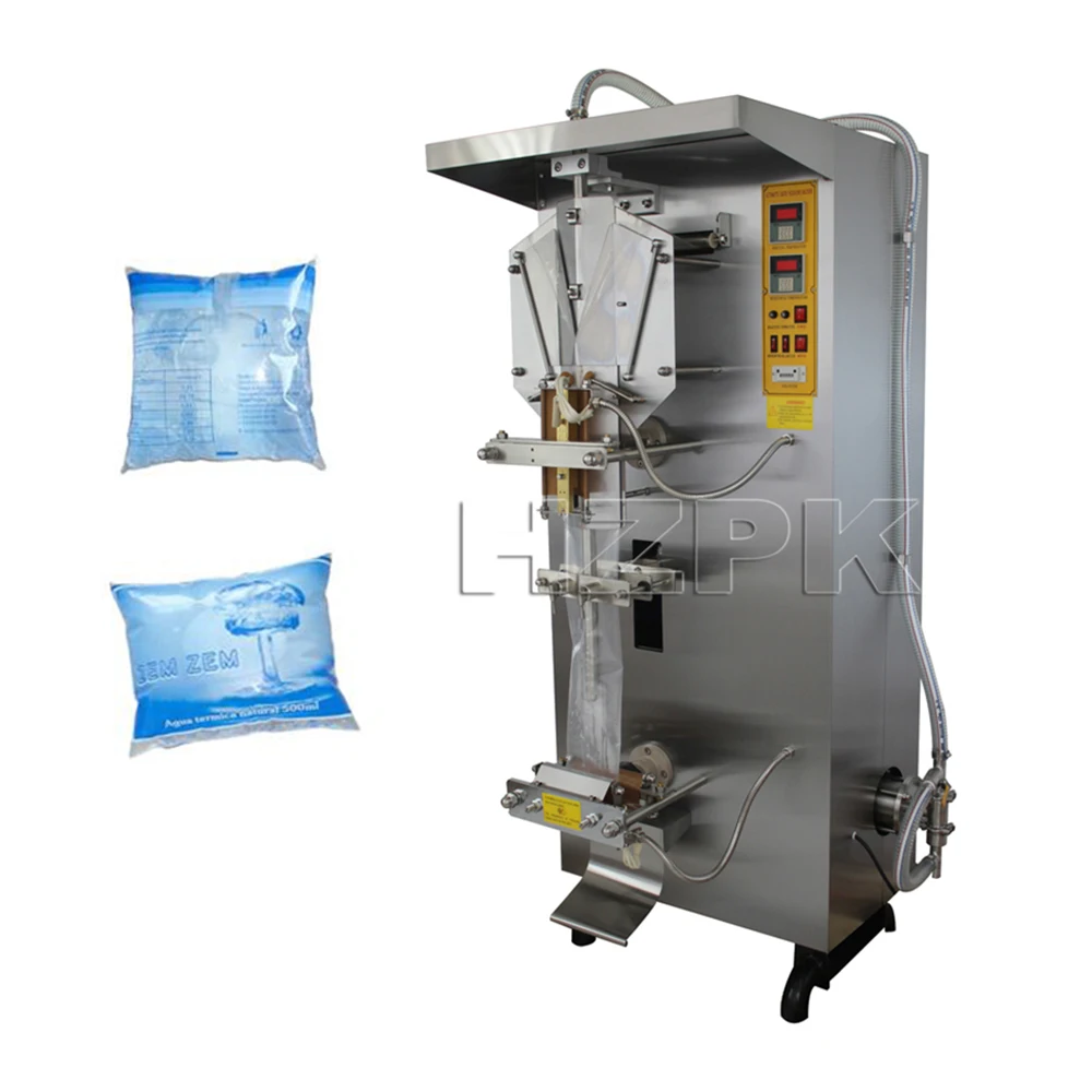 HZPK Sj-1000 Automatic Pouch Sachet Vertical Liquid Water Juice Printing Filling And Package Sealing Making Machine Italy