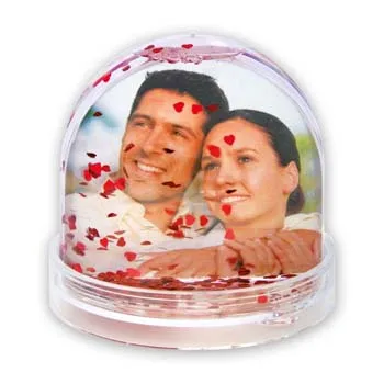 Custom-Made Christmas Snowball Water Globe Empty Resin Souvenir Gift Photo Frame with Acrylic and Plastic Material