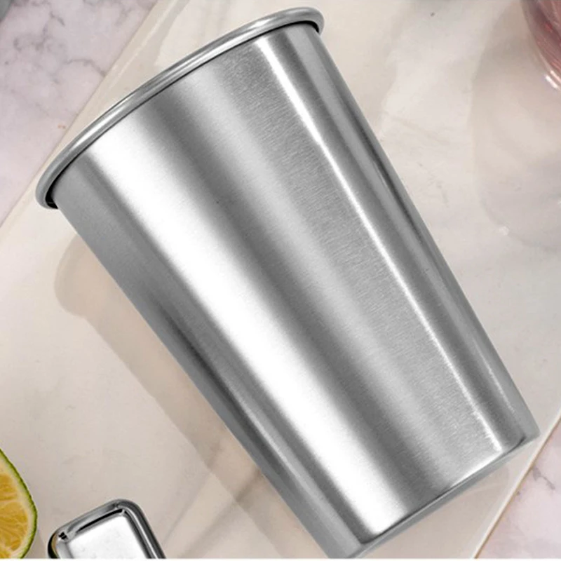 350/500 Ml 304 Stainless Steel Beer Mugs Coffee Cup Tea Cold Drinks Water Milk Cups Practical Portable Kitchen Home Metal Cups