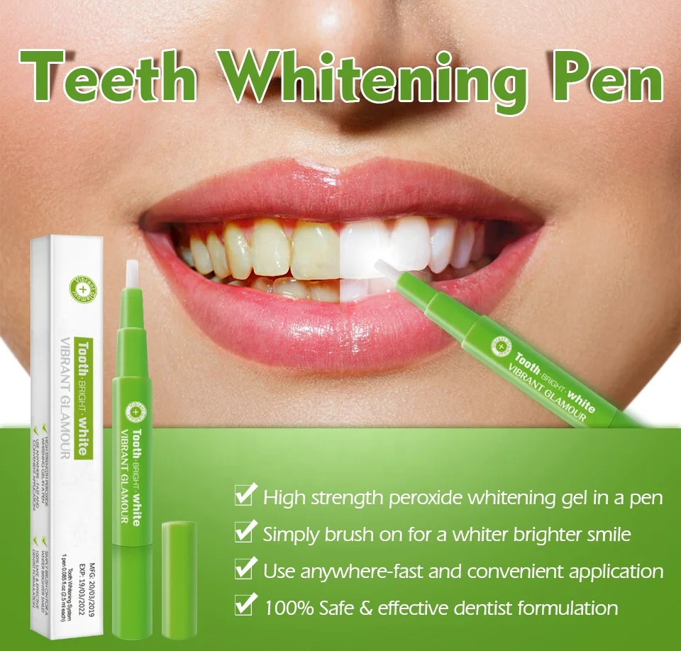 VIBRANT GLAMOUR Teeth Whitening Pen Cleaning Serum Remove Plaque Stains Protect Oral Hygiene Nursing