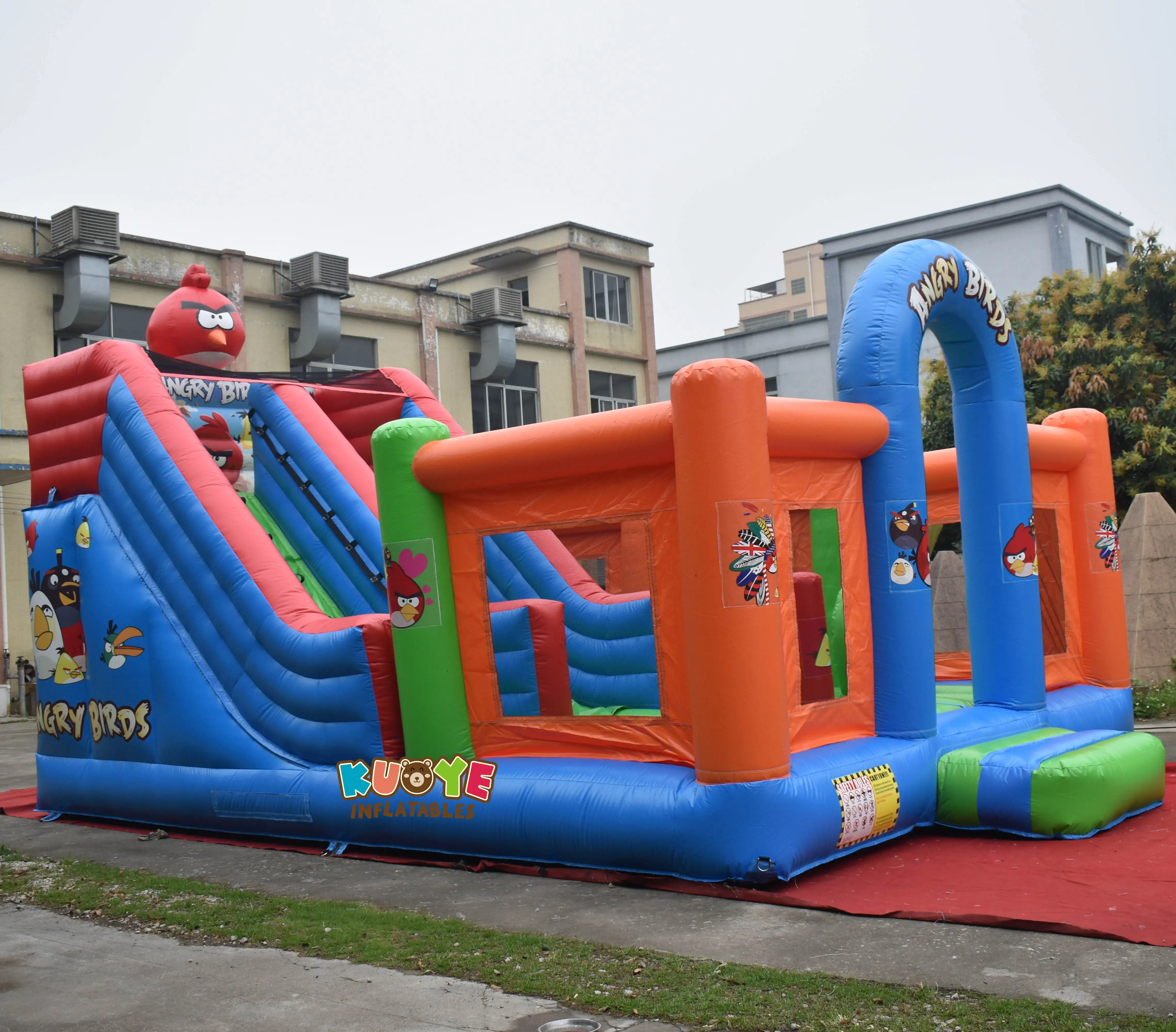 Hot sale angry the bird PVC blow up bounce house inflatable playground for kids