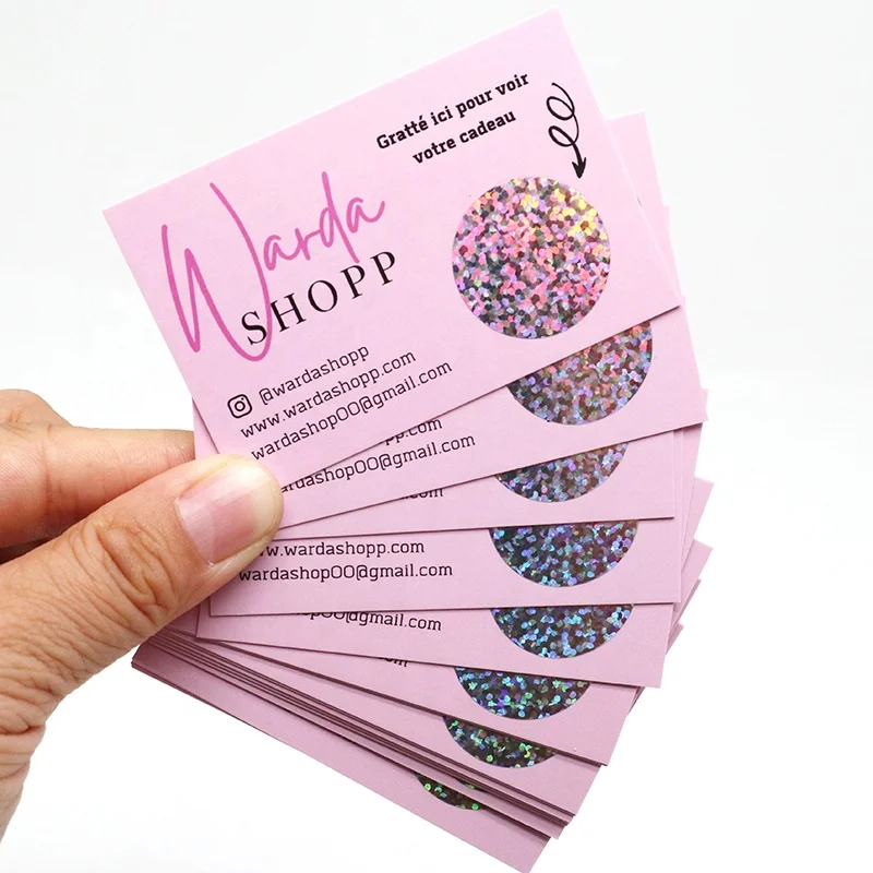 Personalized Paper Packaging Insert Business Logo Card Scratch Off Custom Thank You Cards For Businesses