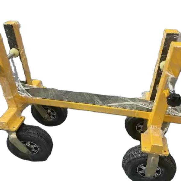 Movable glass transport trolley and granite mounted delivery truck