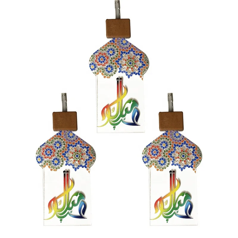 2022 Ramadan 10 LEDS Battery Operated Islamic Moon Lights String Decorations Mubarak Ramadan Moon Star Eid Lantern Lamp