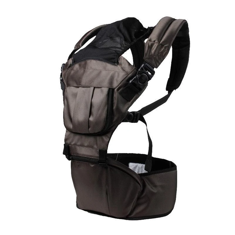 Brightbebe Comfortable Padded Baby Hip Carrier Adjustable Strap Nonslip Waist Stool Breathable Baby Seat Carrier for Newborn