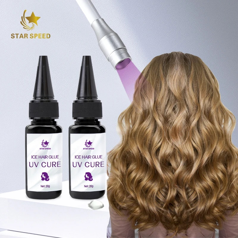 UV LED hair glue fast dry human hair glue UV light glue