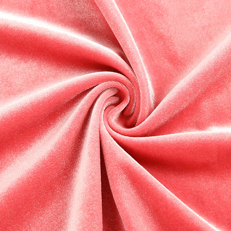 Manufacture Super Soft 93 Polyester 7 Spandex Warp Knit Custom Solid 200Gsm Korean Velvet Fabric For Dress Pajamas