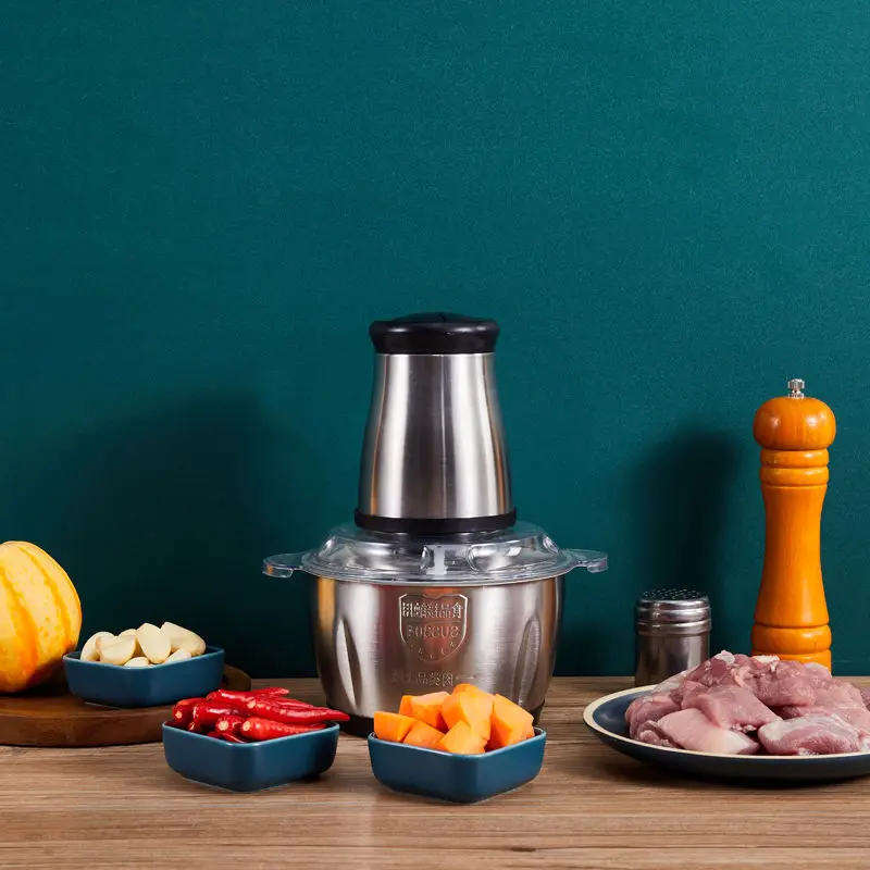 Электрическая мясорубка измельчитель из нержавеющей стали 2 л 3