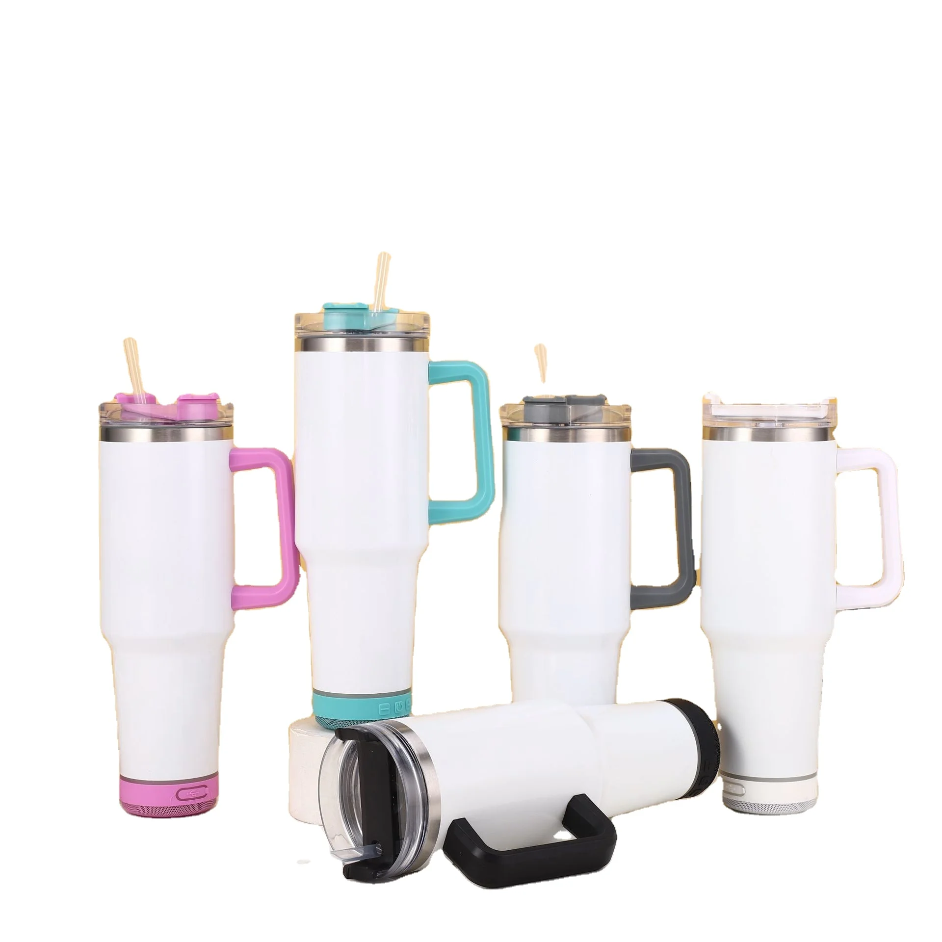 40oz stainless steel custom travel coffee mug Smart Wireless Sublimation Blanks Music Speaker Tumbler With bluetooth