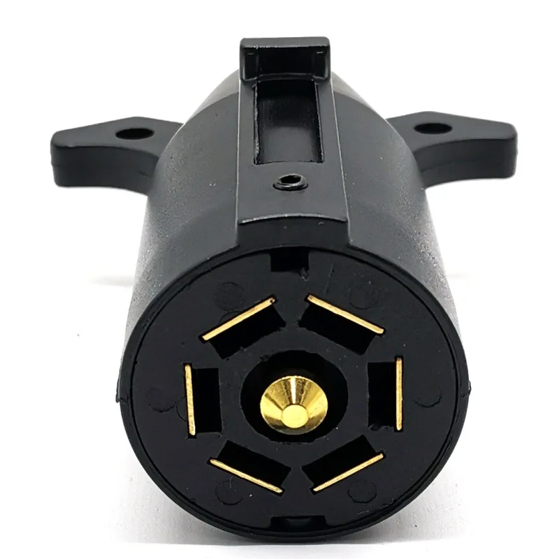New American 7-pin 7 Way Trailer Towing Blade Round Socket Plug Connector Adapter 12V 7 PIN Plug Adapter For Trailer RV Yacht
