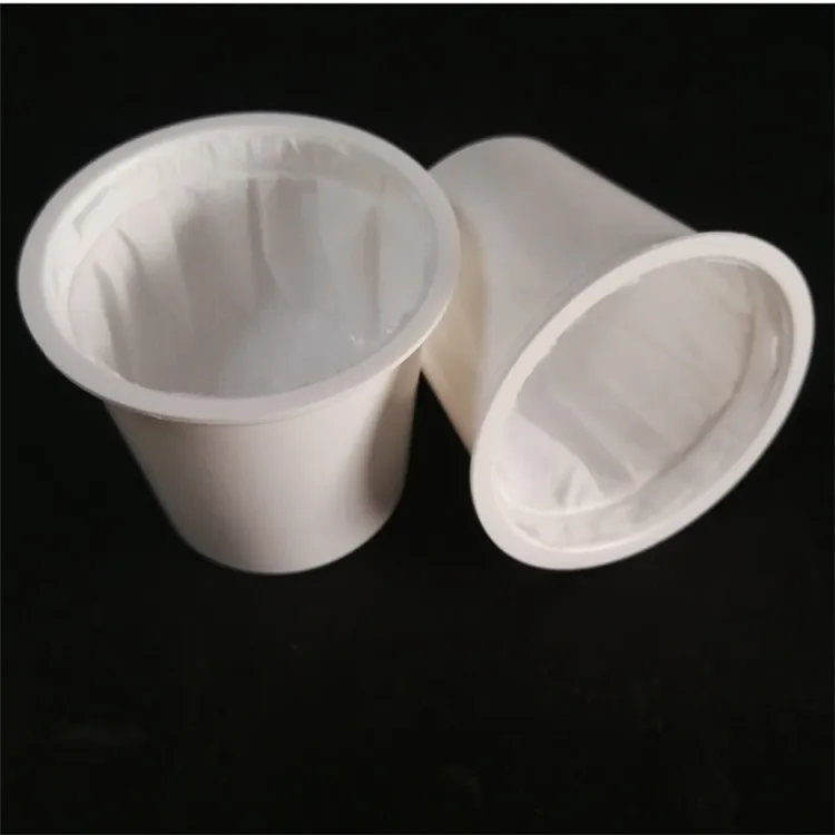 Disposable biodegradable empty coffee k cup and filter with aluminum foil lid