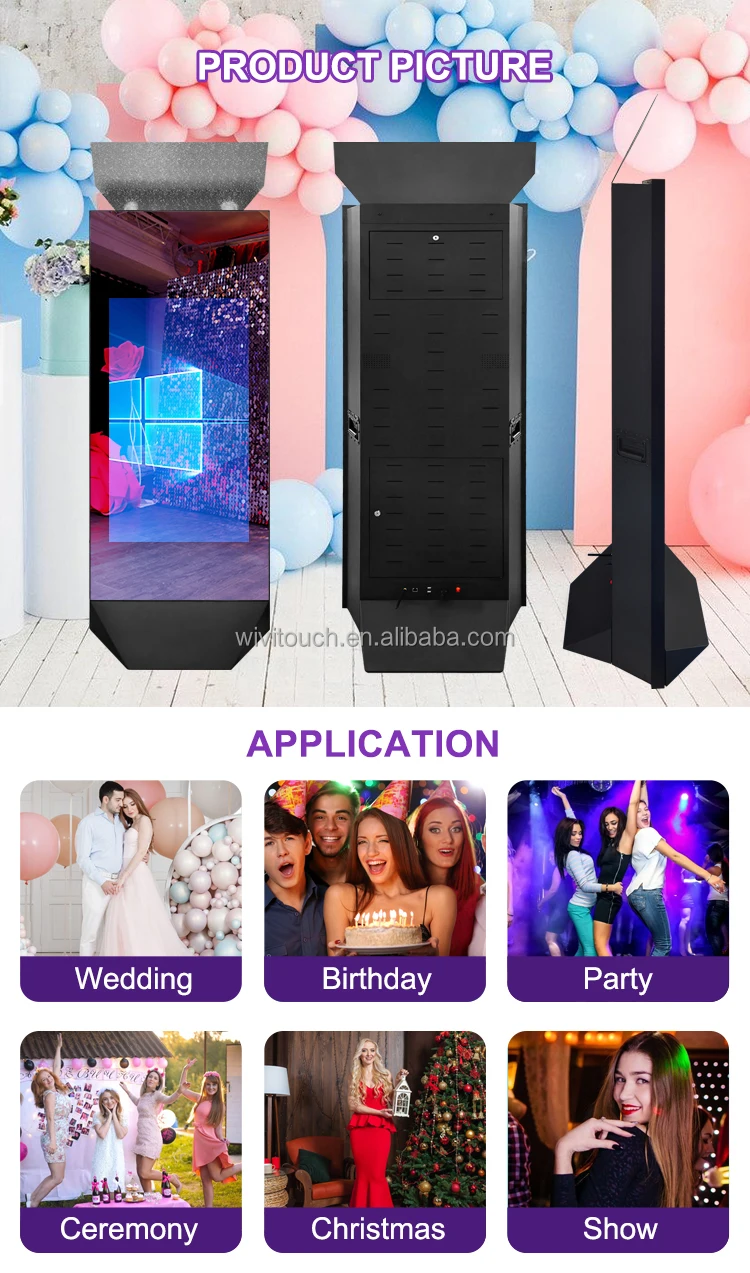 Big Me Mirror Touch Lcd Screen Advertising Photo Booth With Software