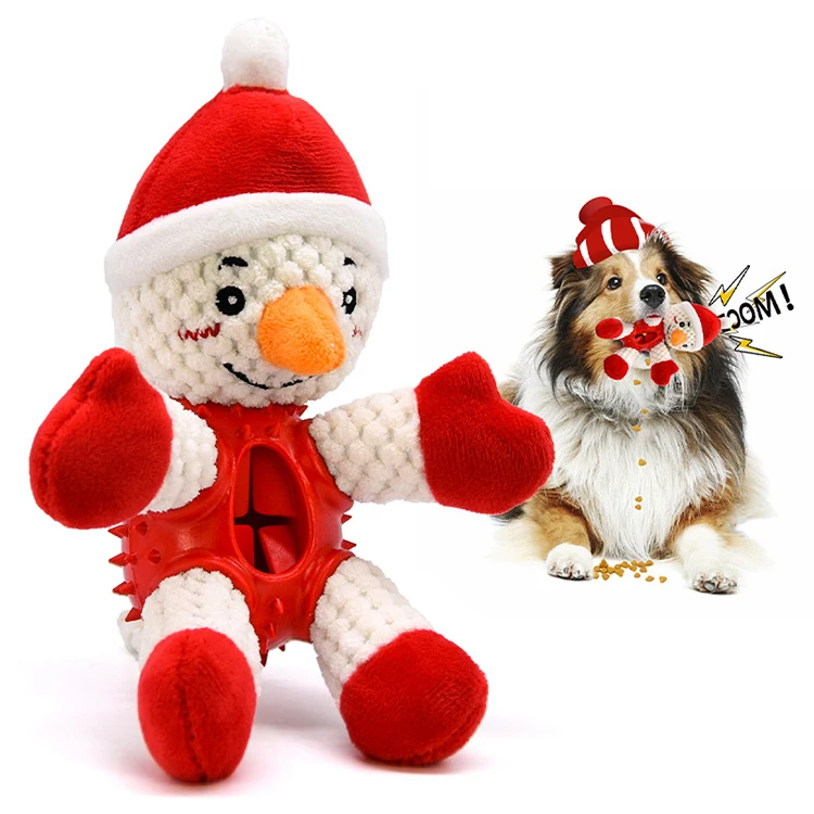 Amazon Hot Sale Christmas Dog Rope Squeaky Plush Chew Toy Interactive Stuffed pets toys