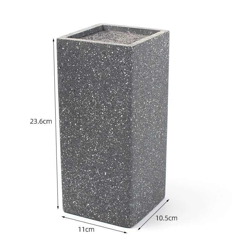 Hot sale wood universal knife block gray Square table knife block