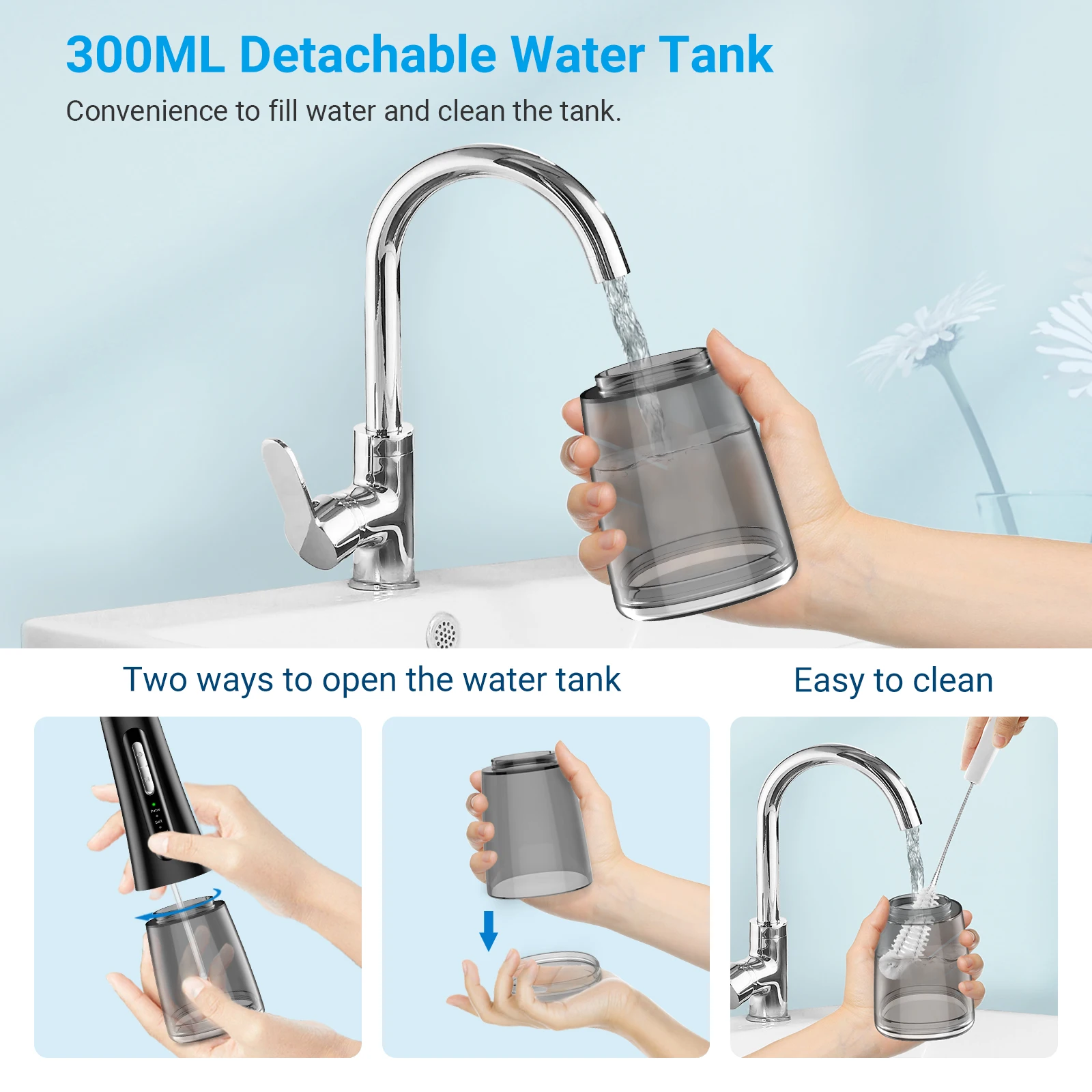 Portable Oral Irrgator Teeth Cleaner Cleaning Dental Water Flosser Teeth Tooth Cleaner Machine Water Thread